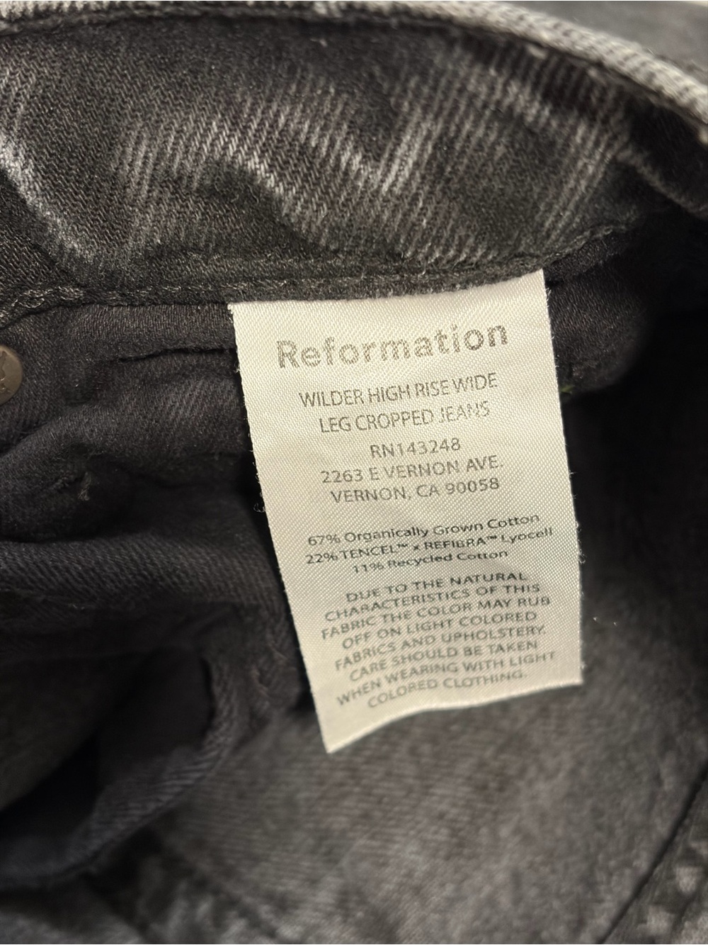 Reformation Wilder High Rise Wide Leg Cropped Jeans - Picture 6 of 6